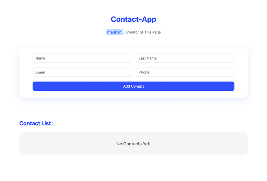 صفحه ثبت مخاطبین | Contact-APP